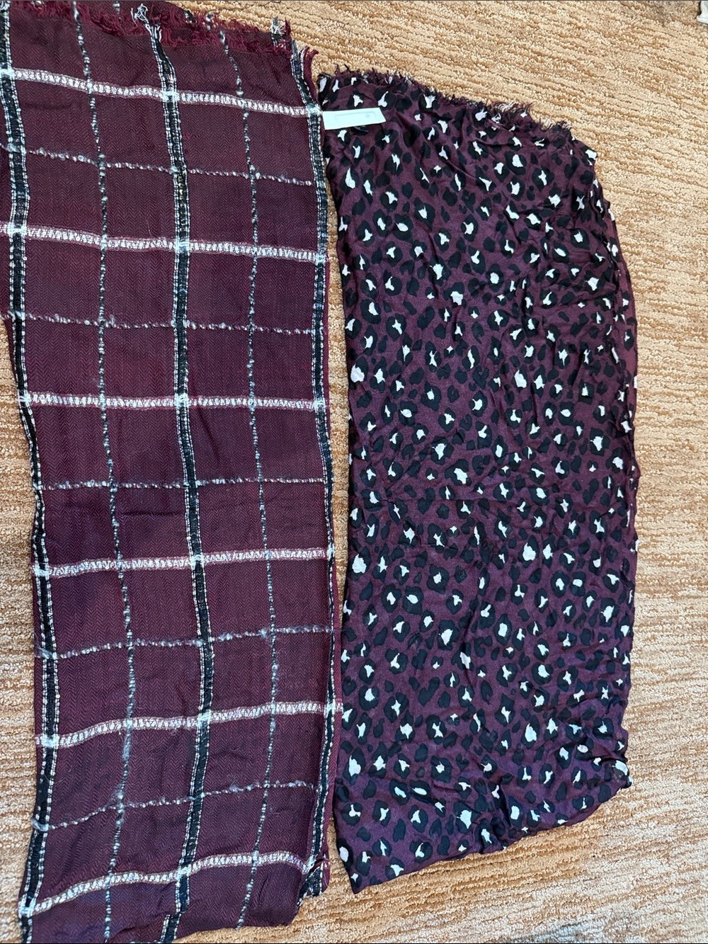 Women's Burgundy Print & Plaid Skirts - Pack of 2